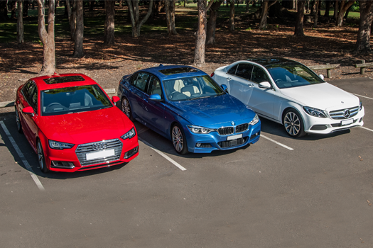 BMW, Audi and Mercedes
